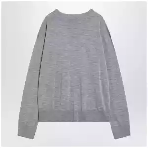 Ami Paris Gray Ami De Coeur sweater in wool and silk