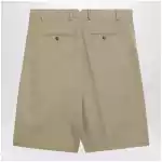 Ami Paris Beige pleated bermuda shorts in cotton