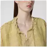 ISABEL MARANT Étoile Ochre Payton cotton blouse with floral lace