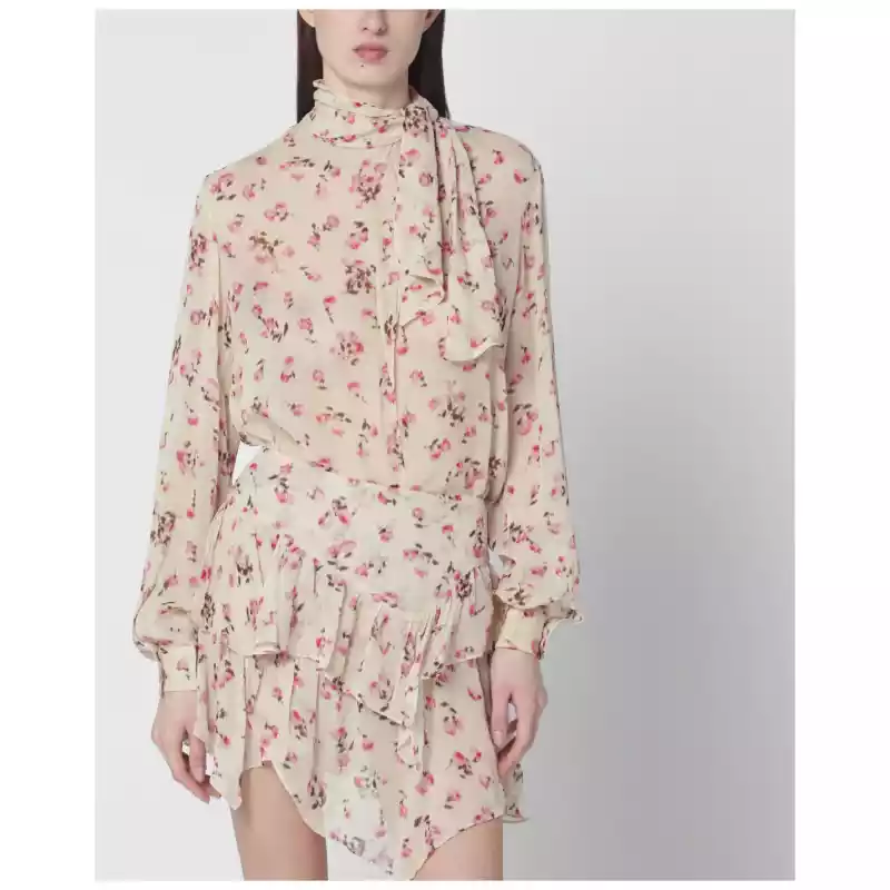 ISABEL MARANT Étoile Beige blouse with floral print