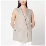 Tagliatore Beige double-breasted linen vest