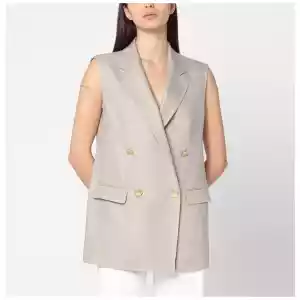 Tagliatore Beige double-breasted linen vest