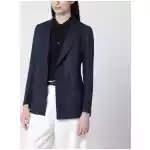 Tagliatore Navy blue double-breasted linen jacket