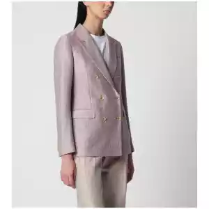 Tagliatore Pink double-breasted cotton jacket