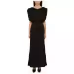 Jil Sander Long dress with black ruffles