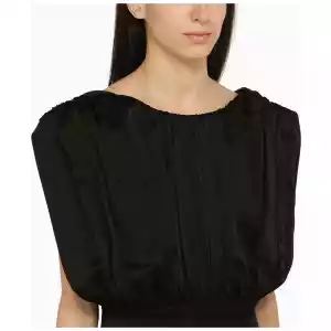 Jil Sander Long dress with black ruffles