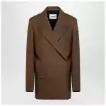 Jil Sander Brown wool double-breasted jacket
