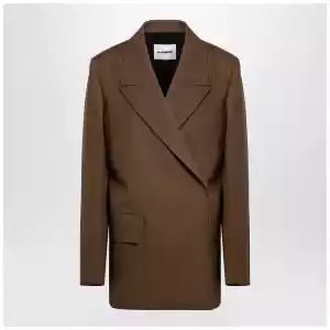 Jil Sander Brown wool double-breasted jacket