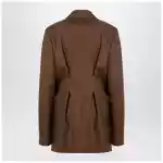 Jil Sander Brown wool double-breasted jacket