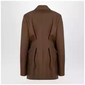 Jil Sander Brown wool double-breasted jacket