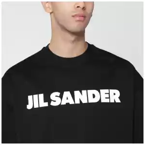 Jil Sander Black boxy T-shirt with logo