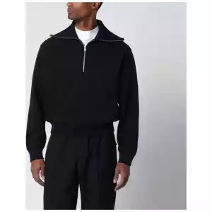 Jil Sander Navy blue half-zip sweatshirt