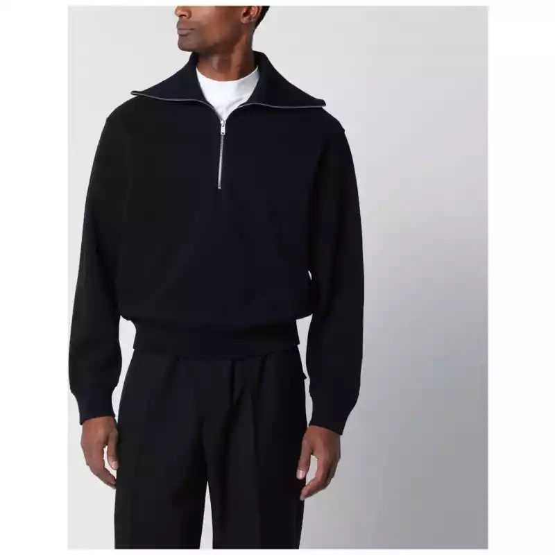 Jil Sander Navy blue half-zip sweatshirt