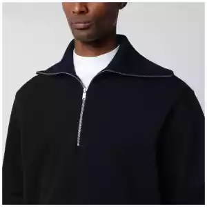 Jil Sander Navy blue half-zip sweatshirt