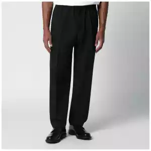 Jil Sander Black technical serge trousers