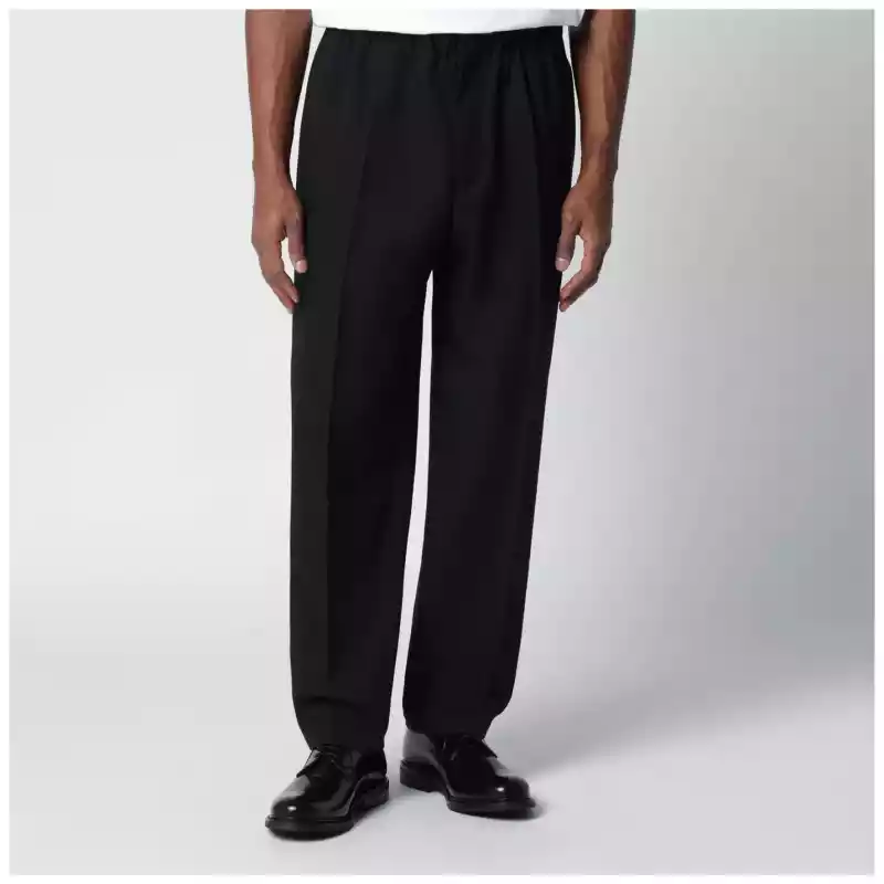 Jil Sander Black technical serge trousers