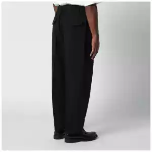 Jil Sander Black technical serge trousers