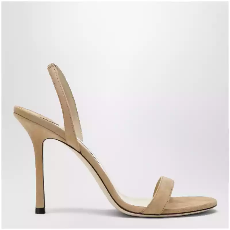 Jimmy Choo Jenn 100 beige suede sandals