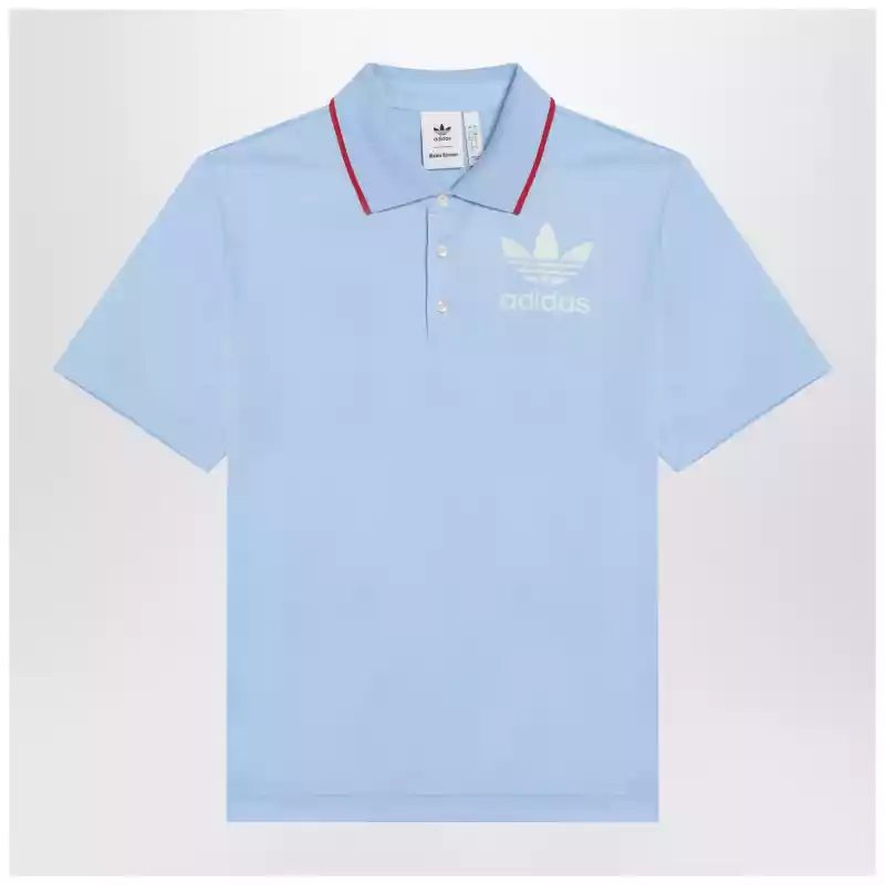 adidas by Wales Bonner Light blue polo shirt with logo