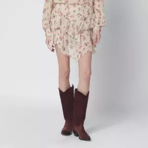 ISABEL MARANT Étoile Lolita beige mini skirt with floral print