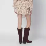 ISABEL MARANT Étoile Lolita beige mini skirt with floral print