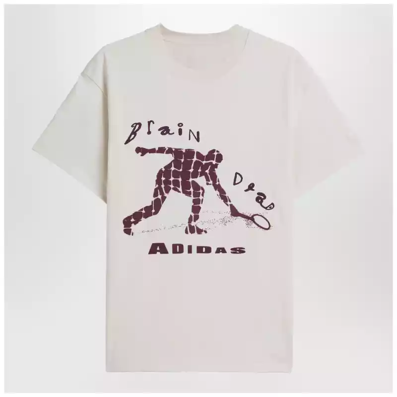 adidas x Brain Dead Ivory cotton T-shirt with logo