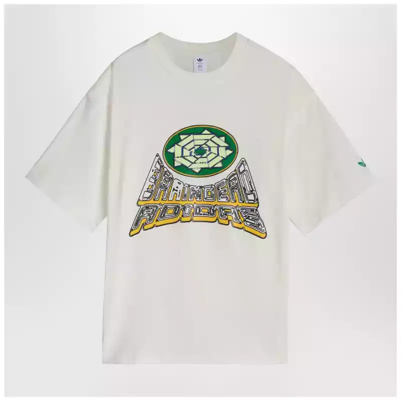 adidas x Brain Dead Core White T-shirt with logo print