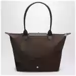 Longchamp Mocha coloured Le Pliage Green L bag