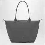 Longchamp Anthracite grey shopping bag L Le Pliage One