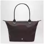 Longchamp Mocha coloured Le Pliage Green M bag