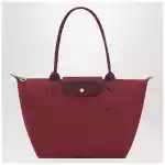 Longchamp Pomegranate-coloured Le Pliage Green M bag