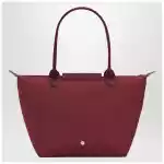 Longchamp Pomegranate-coloured Le Pliage Green M bag