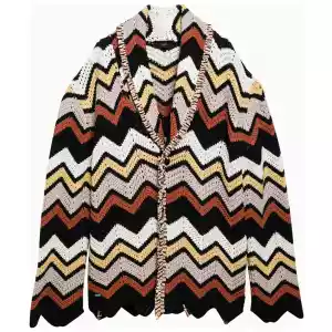 Alanui Cardigan in crochet zig zag multicolore