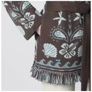 Alanui Echoes Of The Island brown/aquamarine cardigan