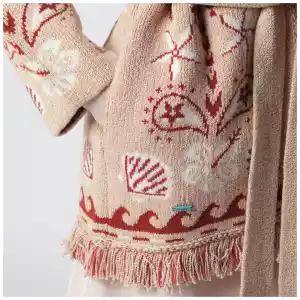 Alanui Echoes Of The Island sand-colored cardigan