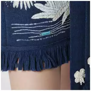 Alanui Postcard From Paradise cardigan Deep Blue/White Pearl