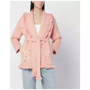 Alanui Salmon pink paisley cardigan