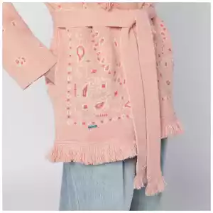 Alanui Salmon pink paisley cardigan