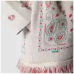 Alanui Beige/coral bandana jacquard cardigan
