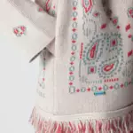Alanui Beige/coral bandana jacquard cardigan