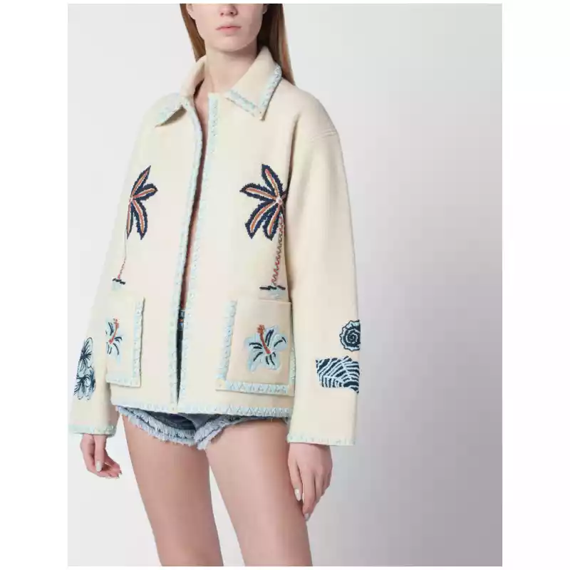 Alanui Sand-colored wool Remember Me jacket