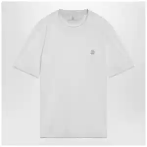 Brunello Cucinelli White T-shirt with faux layering effect