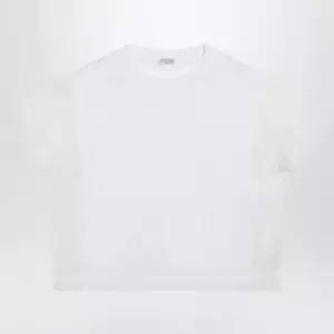 Brunello Cucinelli T-shirt in cotton jersey and organza in white