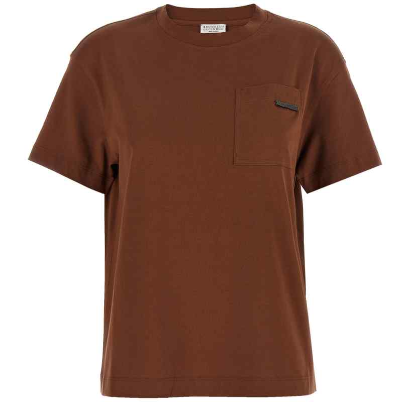 Brunello Cucinelli Shiny Tab T-shirt