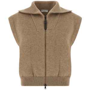 Brunello Cucinelli Shiny Zipper Pull Vest