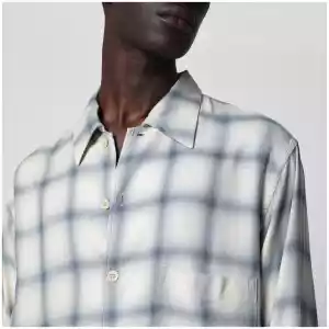 Our Legacy White shirt with check pattern in viscose