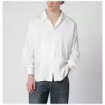 Our Legacy Ivory shirt with pleats on the front and collar