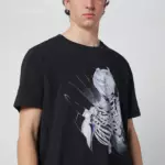 Our Legacy Black T-shirt with Cybernetic Angel print