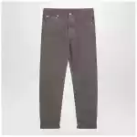 Brunello Cucinelli Beige vintage-effect jeans with turn-up hem