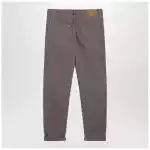 Brunello Cucinelli Beige vintage-effect jeans with turn-up hem